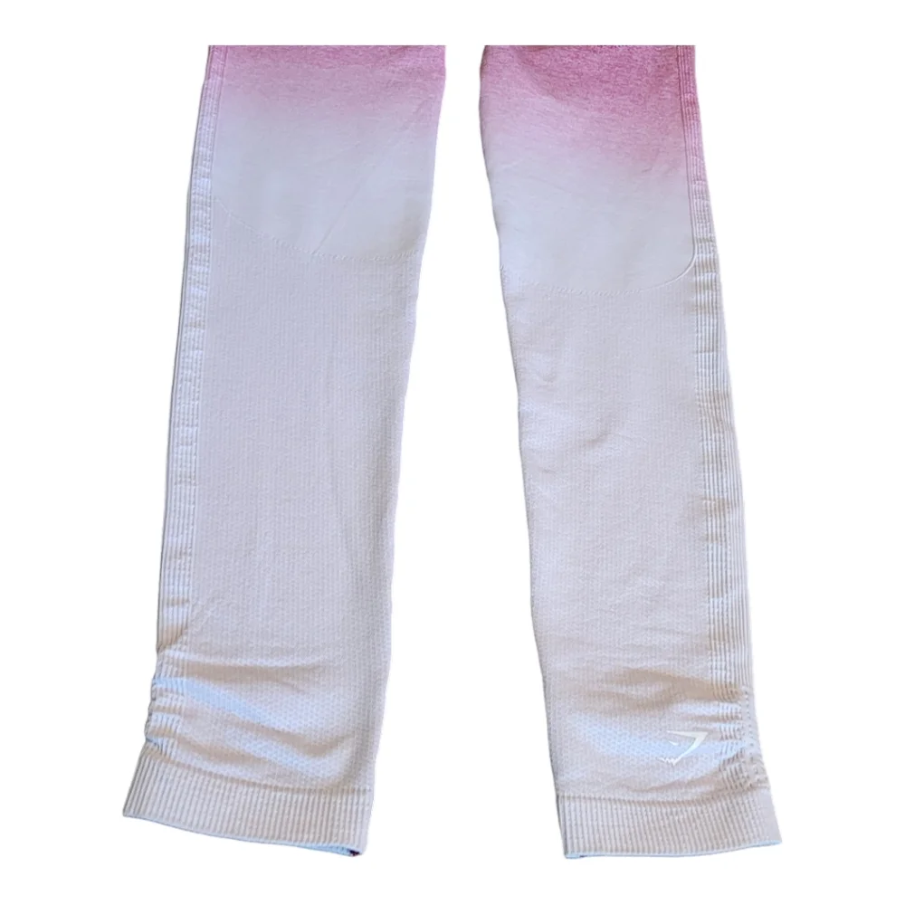 Gymshark Ombre Seamless High Rise Leggings Chalk Pink Beet Contour Leggings S